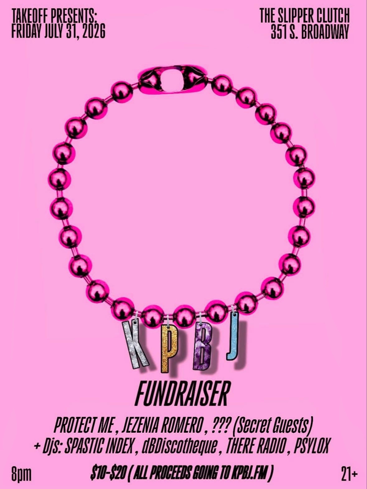 KPBJ Fundraiser at Slipper Clutch event flyer